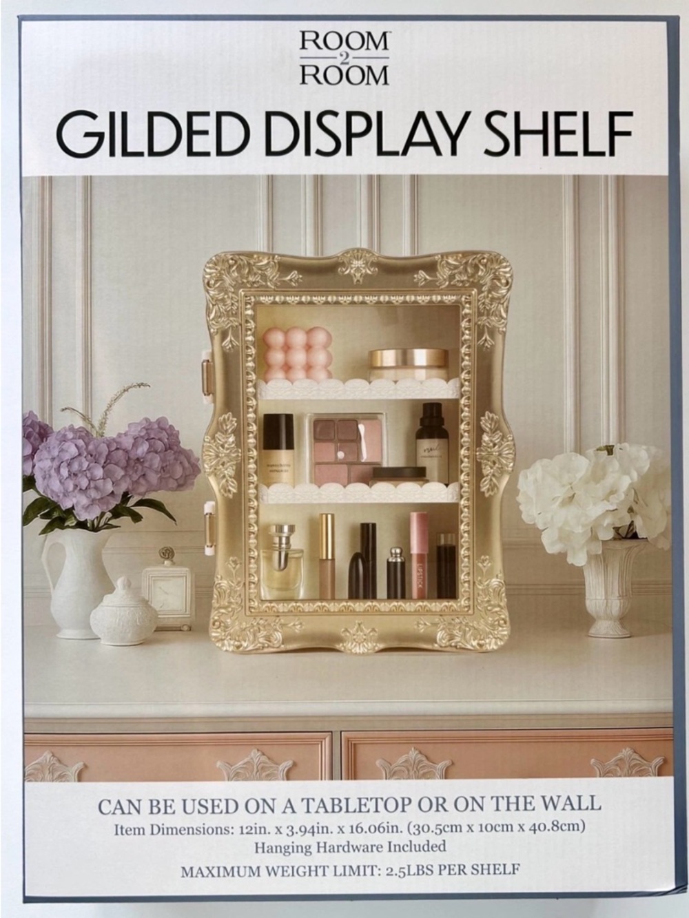Gold Ornate Wall Display Shelf - Picture 2 of 3